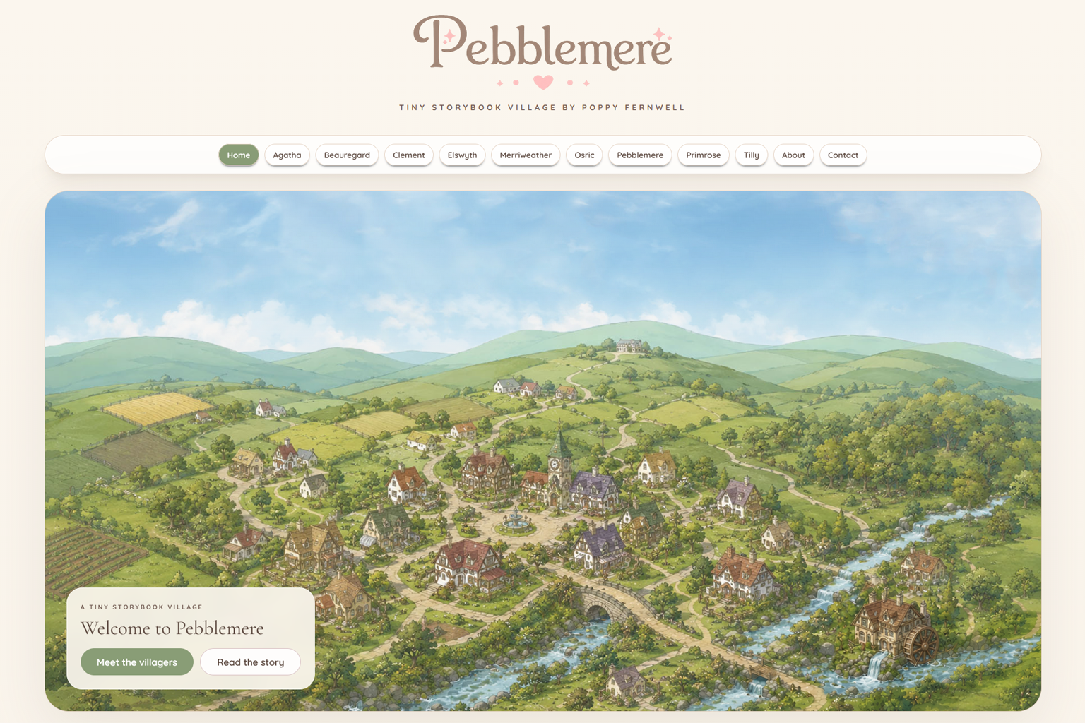 Pebblemere homepage preview